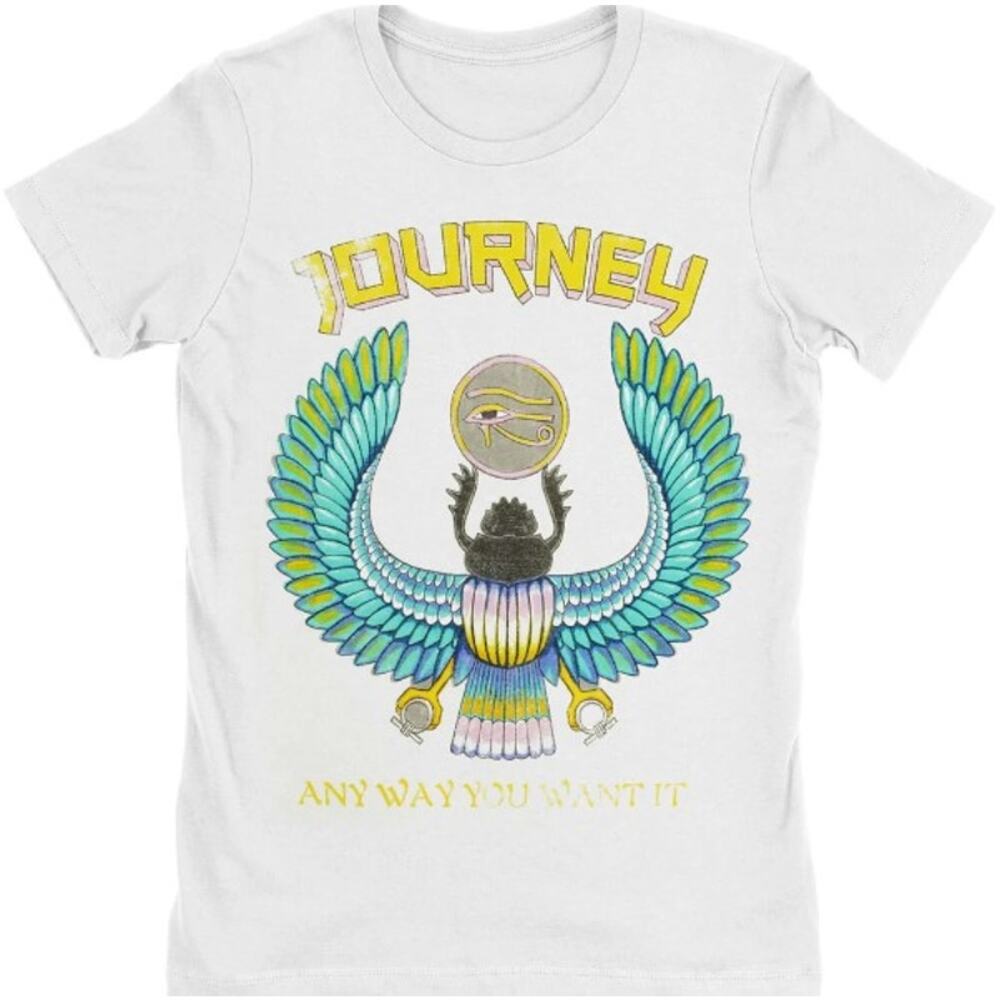 Goodie Two Sleeves JOURNEY Any Way You Want It Best Boyfriend Tee Rock White M